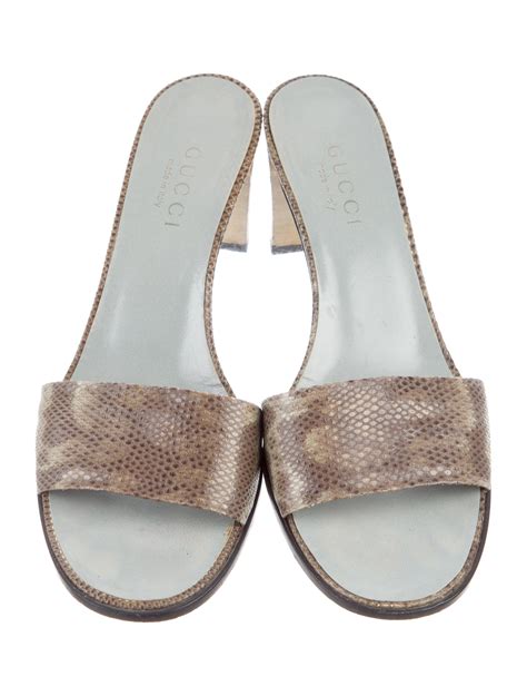 sandali flat gucci|gucci snakeskin sandals.